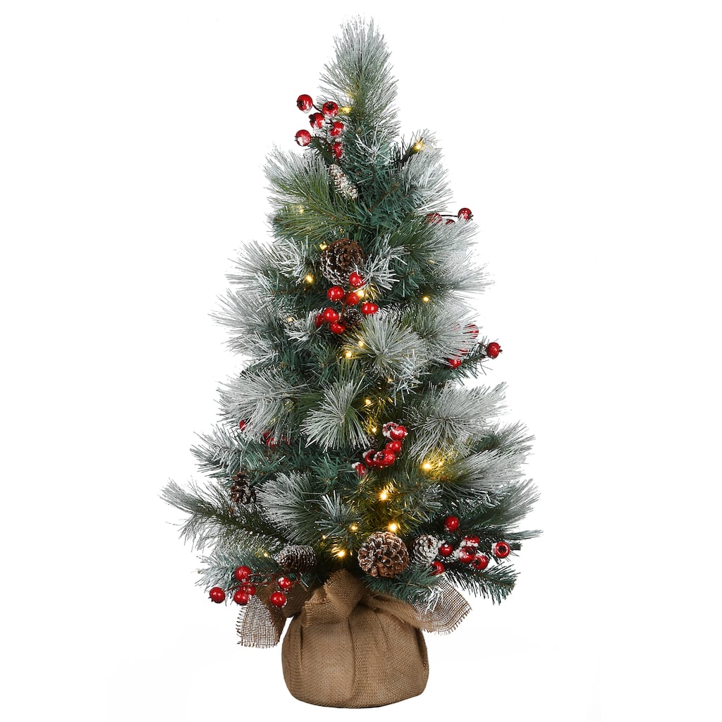 3ft. PreLit Snowy Glacier Pine Artificial Christmas Tree, Warm White Christmas Tree Michaels